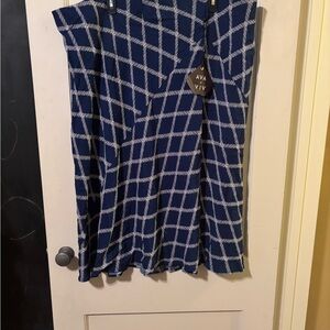 Ava & Viv Blue Asymmetrical Wrap Midi Skirt